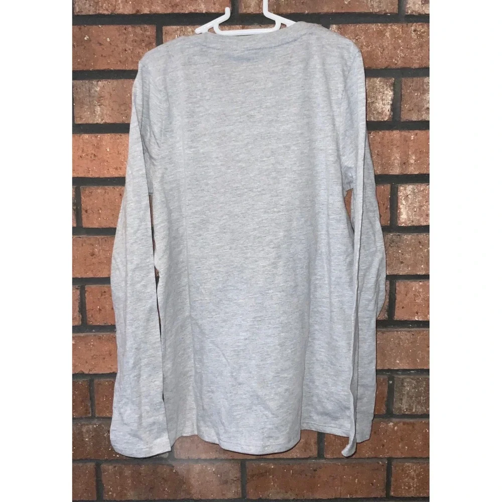 Cat & Jack Girls Heather Gray Party Celebration‎ Graphic Long Sleeve Tee M 7/8